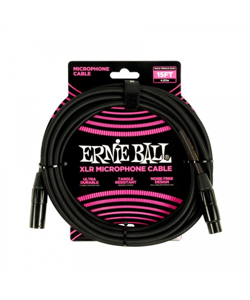 Ernie ball 6391 cavo microfonico braided nero 4,5 m