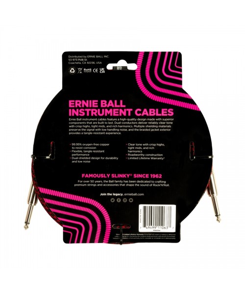 Ernie Ball 6394 Braided Straight Straight 3M
