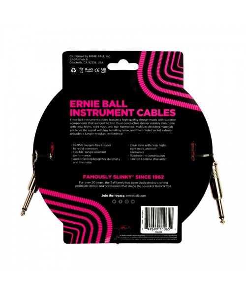 Ernie Ball 6396 Braided Straight Straight 5.5m