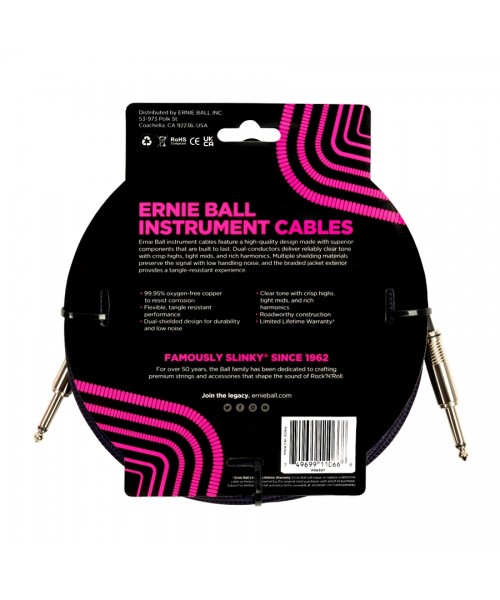Ernie Ball 6397 Braided Straight Straight 7.6m