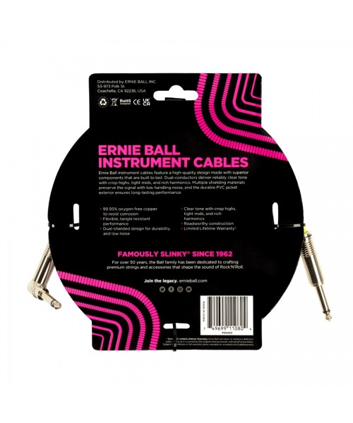 Ernie ball 6400 pvc straight angle 4.5m