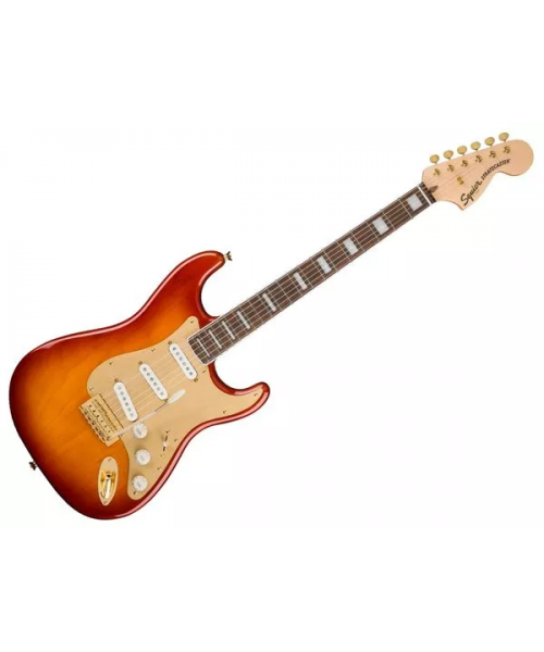 Fender squier 40th stratoxaster lrl gold edition vienna sunburst