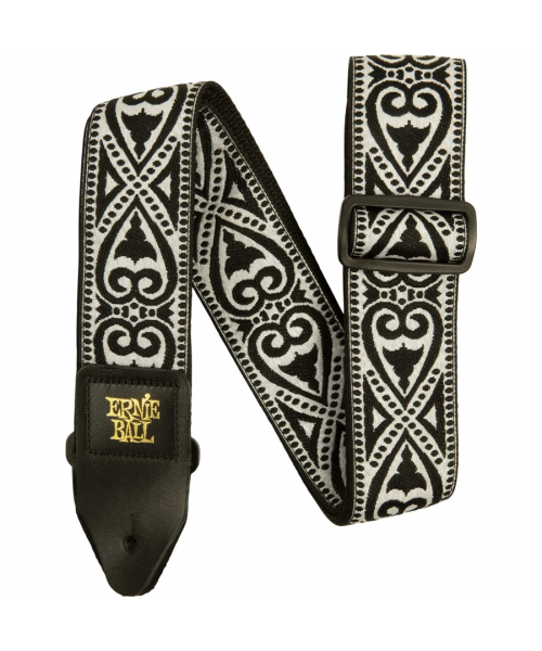 Ernie ball 5345 black heart jacquard strap