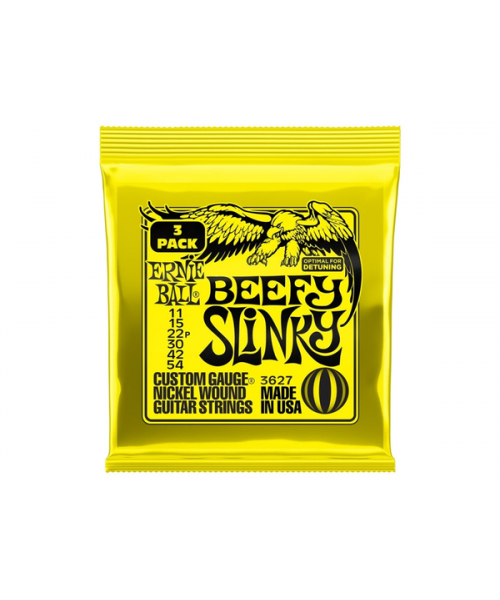 ERNIE BALL 3627 BEEFY SLINKY NCKL WND 3 PK 11 54