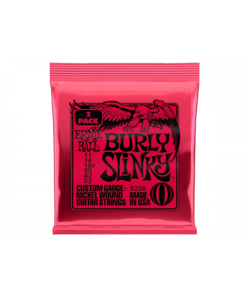 ERNIE BALL 3226 BURLY SLINKY NCKL WND 3 PK 11 52