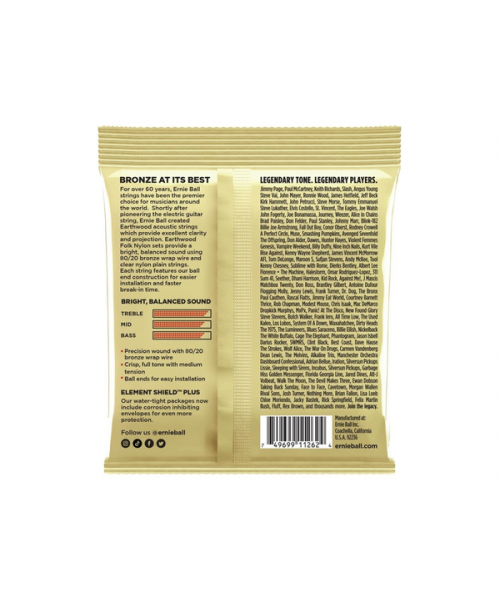 ERNIE BALL 3069 Erthwd folk nylon, PK 28 42