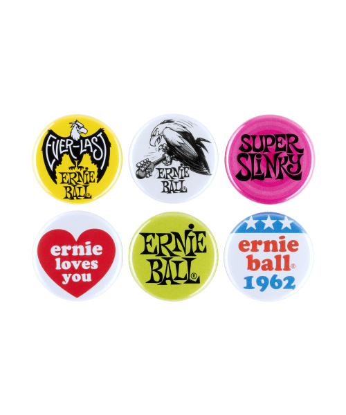 ERNIE BALL 4009 1" ASSORTED BUTTONS 6PK