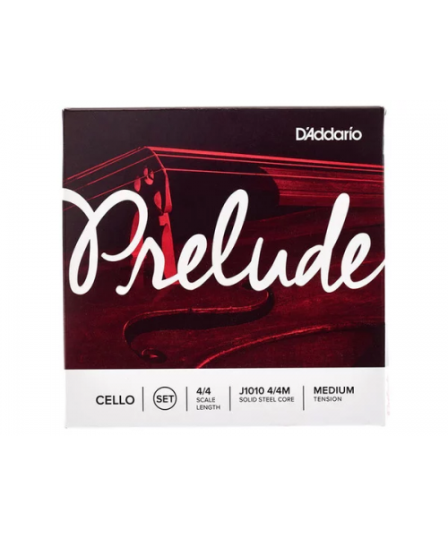 D'ADDARIO J1010 4/4M PRELUDE CELLO STRING SET, 4/4 SCALE, MEDIUM TENSION