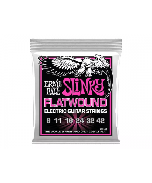 ERNIE BALL 2593 SLINKY FLATWOUND EL GUIT 9-42