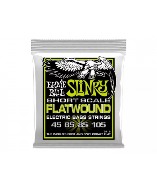 ERNIE BALL 2818 SLINKY SHORT SCALE FLATWOUND EL BASS 45-105