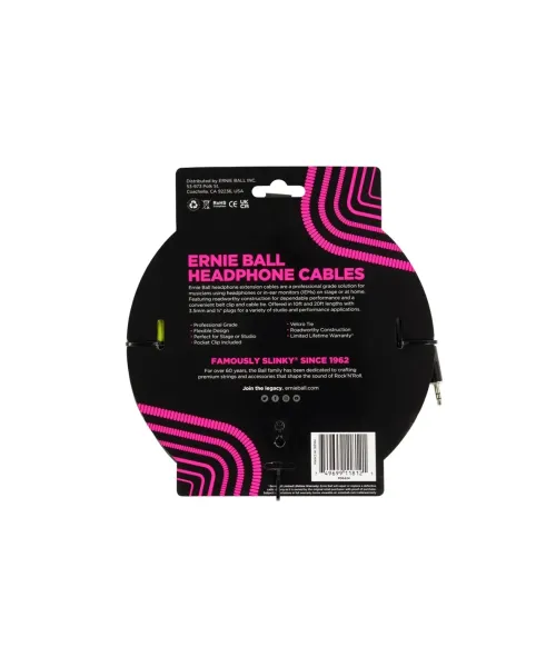 ernie Ball 6424 Extension Headphones TRS Jack Small 3m
