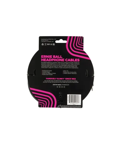 ernie ball 6425 prolunga cuffie trs piccolo 6m