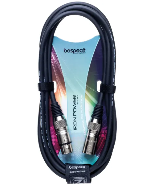 Bespeco iron 1m bk microphone cable
