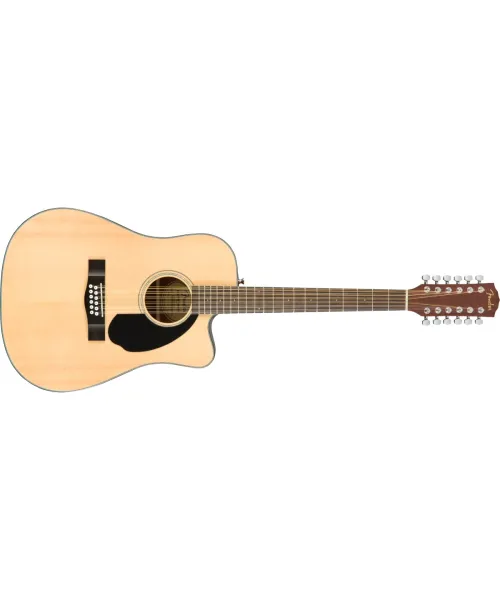Dreadnought electro-acoustic guitar at 12 strings, Natural