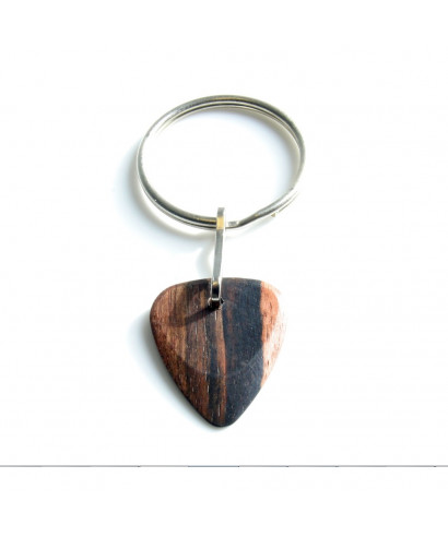 Keychain with plectrum TIMBERTONES Macassar Ebony