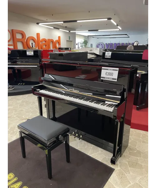 Glossy black vertical piano