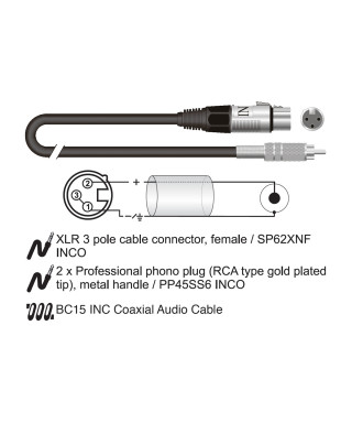 Pc40BK unbalanced patch cable-006sd