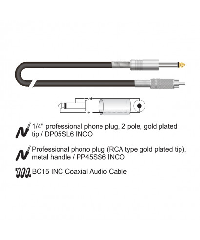 Pc55bk unbalanced patch cable-006sd