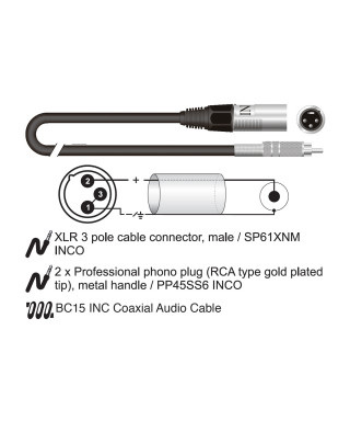 Pc45BK unbalanced patch cable-006sd