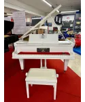 Half-tail piano c. BECHSTEIN white satin + bench