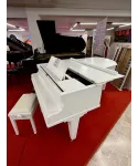 Half-tail piano c. BECHSTEIN white satin + bench