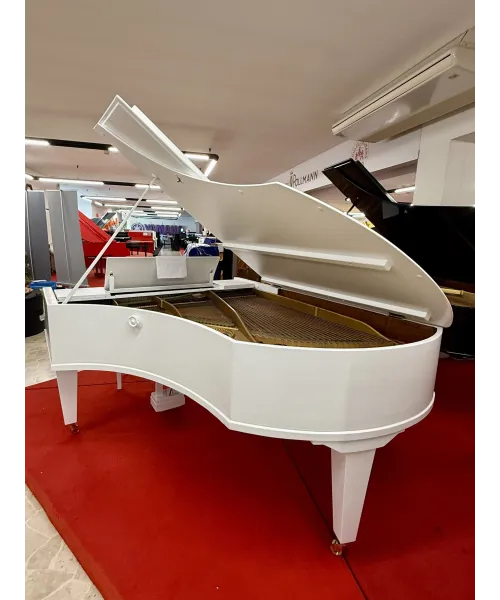 Half-tail piano c. BECHSTEIN white satin + bench