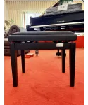 Satin black piano bench