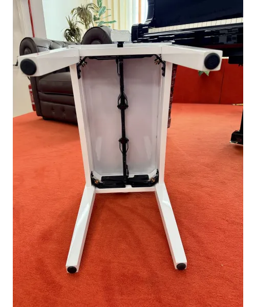 Glossy white piano bench
