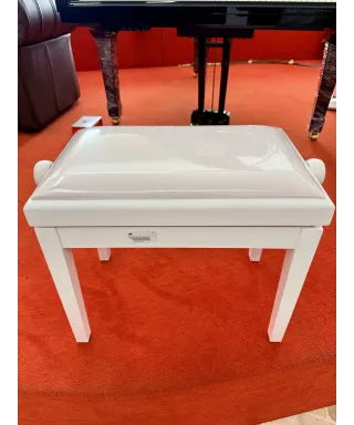 Satin white piano bench