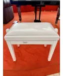 Satin white piano bench