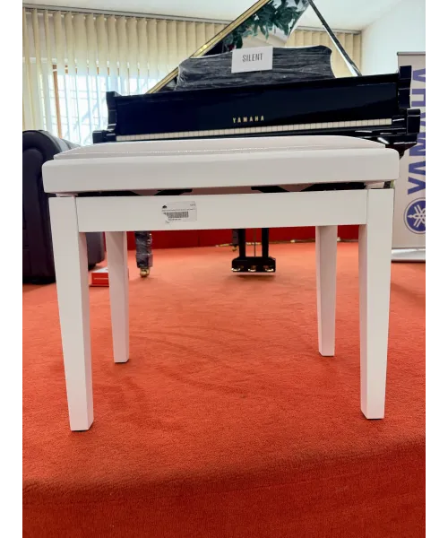 Satin white piano bench