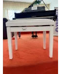 Satin white piano bench
