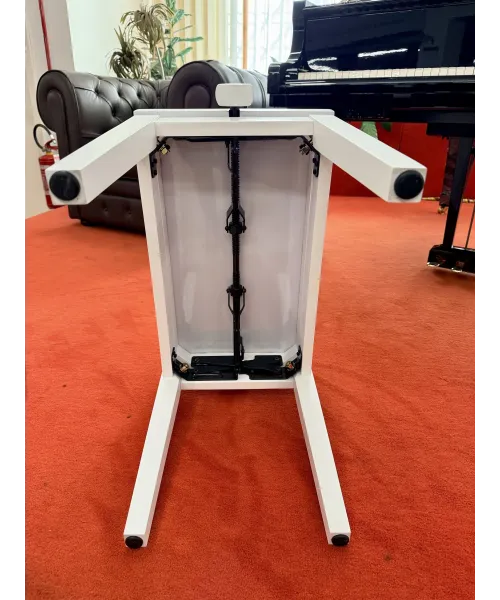 Satin white piano bench