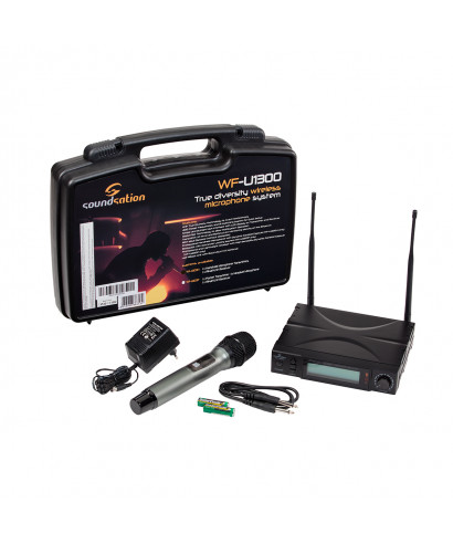 RADIOMICROFONO TRUE DIVERSITY UHF SOUNDSATION WF-U1300H 300 CANALI TX A MANO 823-832MHz