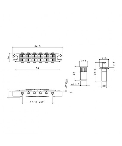 Bridge GOTOH Ge103b-Tonnes-Chrome