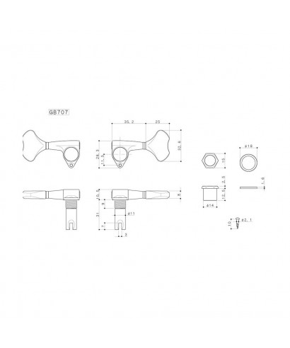 MECCANICA BASSO ELETTRICO GOTOH GB707 CK L4