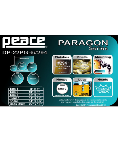 Peace batteria dp22pg-6 294 antique black and tan 