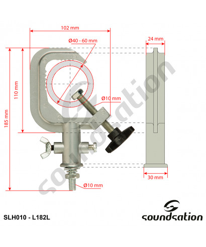 GANCIO SUPPORTO LUCI SLH010 ALLUMINIO