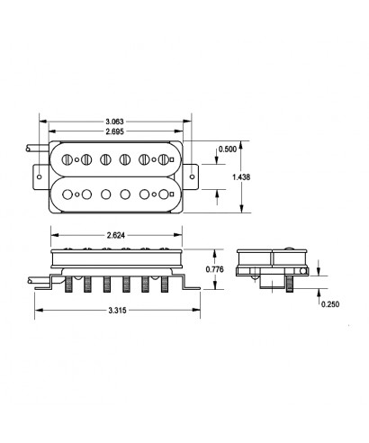 PICKUP SEYMOUR DUNCAN SH-2b  Jazz G '59 Model Gold bridge