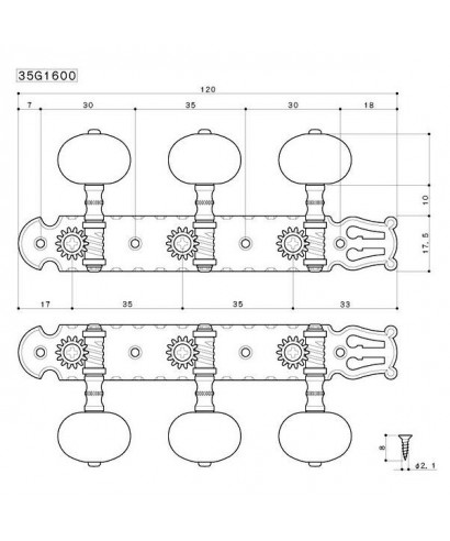 Mechanics guitar GOTOH 35g1600-2m