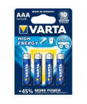 BATTERIA ALCALINA VARTA HIGH ENERGY AAA MINISTILO BLISTER 4 PZ