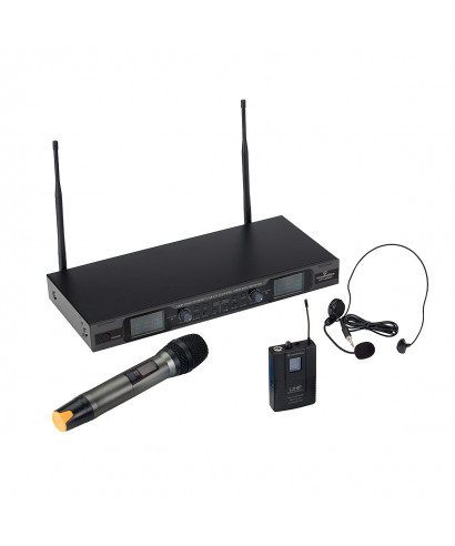 Radiomic. True diversity UHF double SOUNDSATION Wf-U2600hp 1 Tx hand, 1 TASC + Headset 630-660mhz