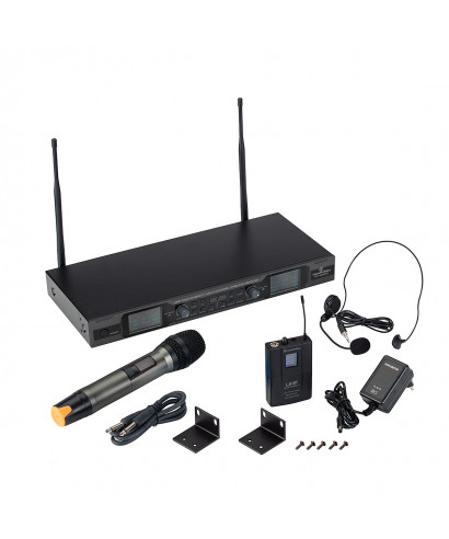 Radiomic. True diversity UHF double SOUNDSATION Wf-U2600hp 1 Tx hand, 1 TASC + Headset 630-660mhz