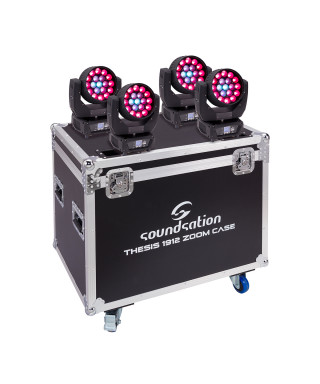 Set 4 Mobile Heads Wash Soundsation Thesis 1912 Zoom with Flight Case