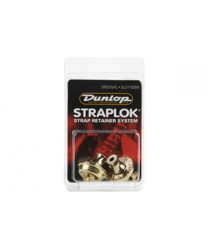 Dunlop SLS1102BR Straplok Original Strap Retainer System, Brass