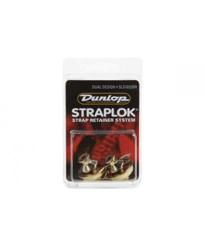 Dunlop SLS1032BR Straplok Dual Design Strap Retainer System, Brass