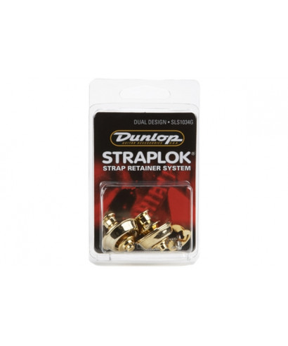 Dunlop SLS1034G Straplok Dual Design Strap Retainer System, Gold