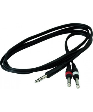 Rockgear RCL 20923 D4 Jack Adapter Cable (M) TRS 6.3mm / 2 Jack (M) TS 6.3mm, 1, 8m