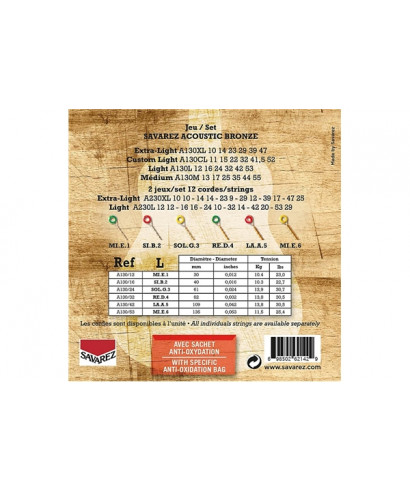 Savarez A130CL - Custom Light 11-52 Set/6