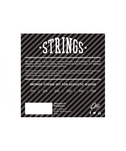 Eko Bronze acoustic guitar ropes 12-53 MEDIUM SET / 6